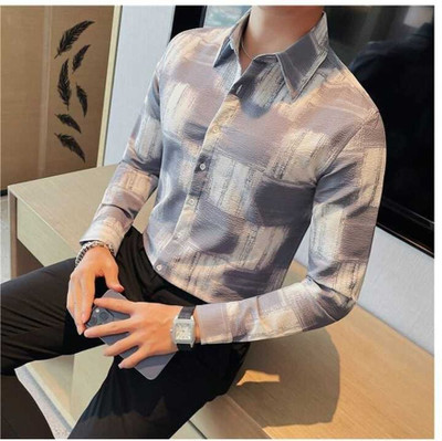 VASTRAM TREND Men Printed Casual Grey Shirt
