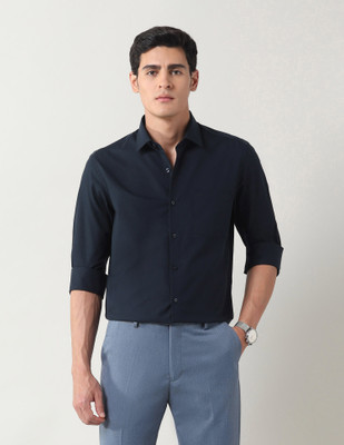 ARROW Men Solid Formal Dark Blue Shirt