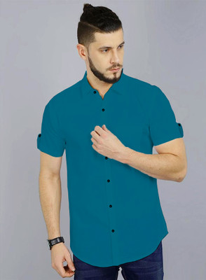 DHYAN ENTERPRISE Men Solid Casual Blue Shirt