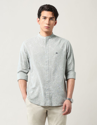 Arrow Sport Men Printed Casual Light Green Shirt