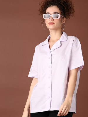 V-MART Women Solid Casual Purple Shirt