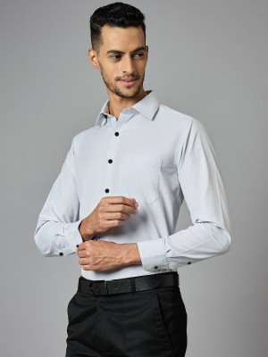 LOUIS STITCH Men Solid Formal Grey Shirt