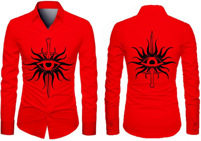 AviraEnterprise Men Printed Casual Red Shirt
