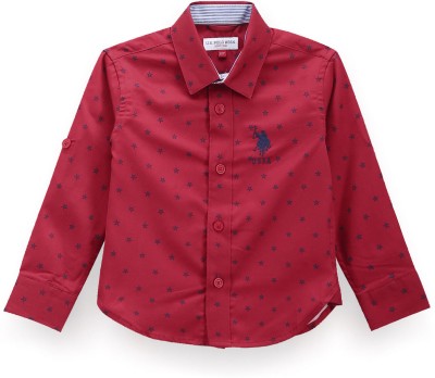 U.S. POLO ASSN. Boys Printed Casual Red, Blue Shirt