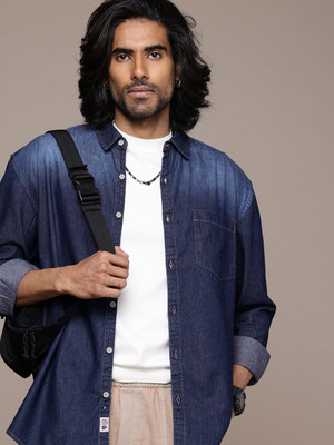 Roadster Men Floral Print Casual Blue Shirt