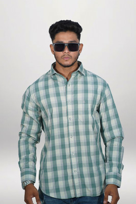 Hawk And Hounds Men Checkered Casual Grey, Purple Shirt