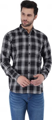 Saraai Men Checkered Casual Black, White, Grey Shirt