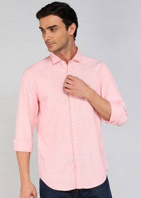PETER ENGLAND Men Solid Casual Pink Shirt