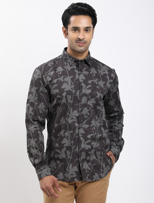 INDIAN TERRAIN Men Printed Casual Grey Shirt