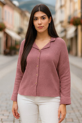 Dressberry Women Checkered Casual Pink Shirt