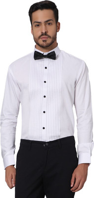 GlobalRang Men Solid Party White Shirt