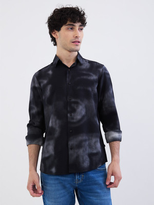 Spykar Men Printed Casual Black Shirt