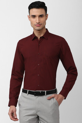 PETER ENGLAND Men Solid Formal Maroon Shirt