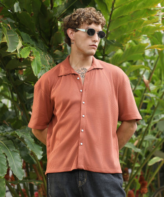 CAMPUS SUTRA Men Solid Casual Brown Shirt