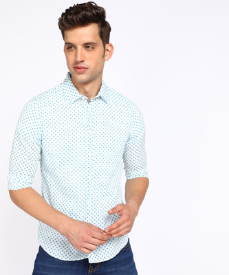 BEING HUMAN Men Floral Print Casual White Shirt