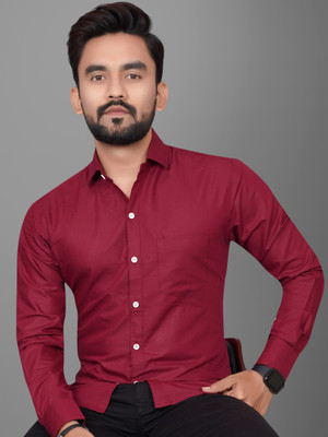 Voroxy Men Solid Casual White Shirt