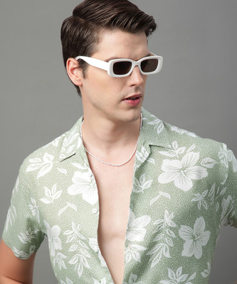 Voroxy Men Printed Casual Green Shirt