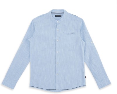 Pantaloons Junior Boys Self Design Casual Light Blue Shirt