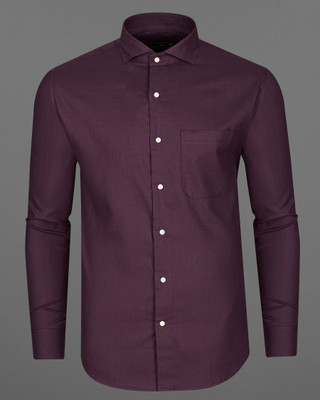 french crown Men Solid Casual Maroon Shirt