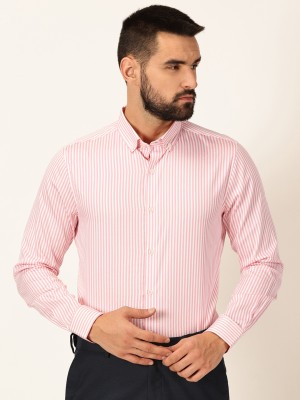 THOMAS SCOTT Men Striped Formal Pink Shirt