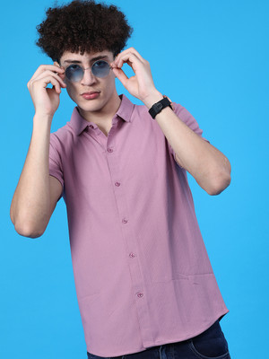 V-MART Men Solid Casual Purple Shirt