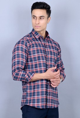 RENOUX Men Checkered Casual Red Shirt