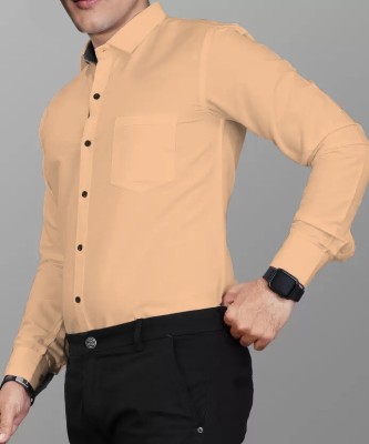 Mayur Creation Men Washed Casual Beige Shirt