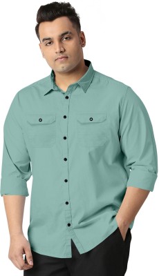 METRONAUT PLUS Men Solid Casual Light Green Shirt