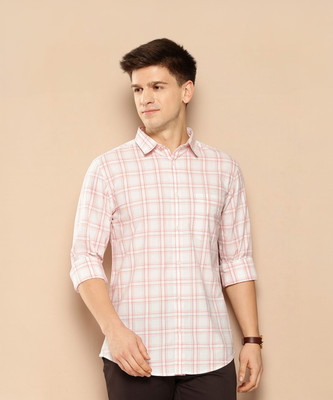 INVICTUS Men Checkered Casual Orange Shirt