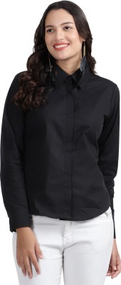 Nksa Fashion Women Solid Casual Black Shirt