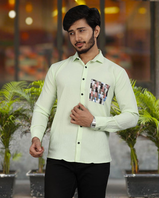 METRONAUT Men Solid Casual Green Shirt