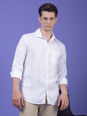 CRIMSOUNE CLUB Men Solid Casual White Shirt