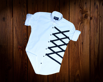 THE NEXT LEVEL Men Self Design Casual White Shirt