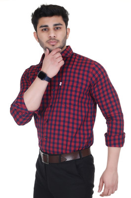 Arthz Fab Trends Men Solid Casual Red, Dark Blue Shirt