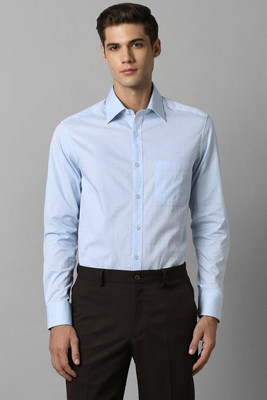 LOUIS PHILIPPE Men Self Design Formal Blue Shirt