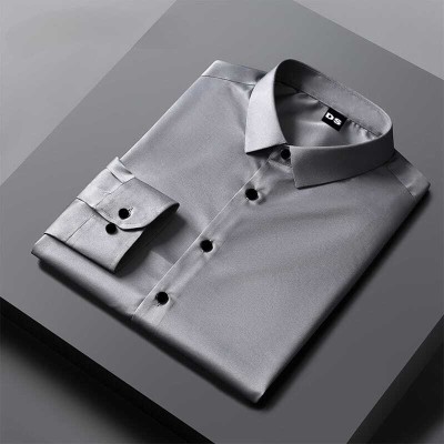 Urbatren Fashion Men Solid Casual Grey Shirt