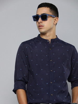 R.Code by The Roadster Life Co. Men Printed Casual Dark Blue, Light Blue Shirt