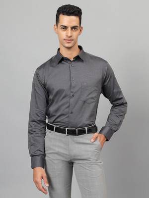 CANTABIL Men Solid Formal Grey Shirt