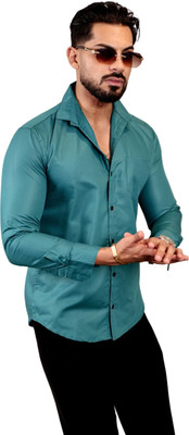 IKON FASHION Men Solid Casual Dark Green Shirt