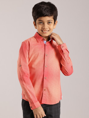 INDIAN TERRAIN Boys Checkered Casual Red Shirt