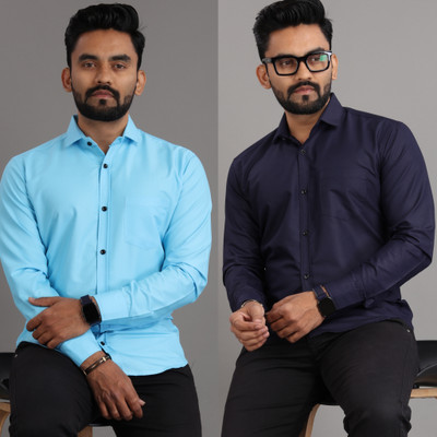 SOPANI Men Solid Casual Multicolor Shirt(Pack of 2)