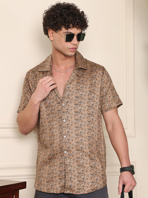 METRONAUT Men Printed Casual Brown Shirt