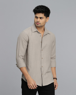 ROOKIES Men Solid Casual Grey Shirt