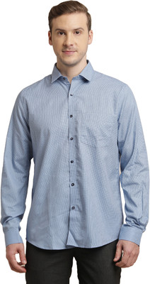 TURTLE Men Self Design Formal Light Blue Shirt