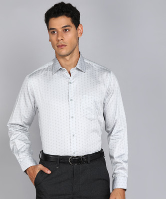 VAN HEUSEN Men Self Design Formal Grey Shirt