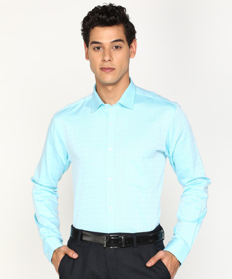 PARK AVENUE Men Printed Formal Light Blue Shirt