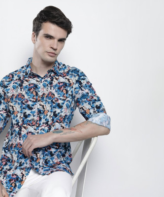 The Indian Garage Co. Men Printed Party Black Shirt