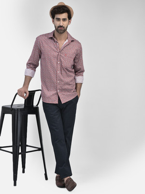 CRIMSOUNE CLUB Men Printed Casual Maroon, White, Black Shirt