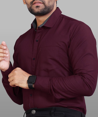 Sohan Creation Men Solid Formal Maroon Shirt