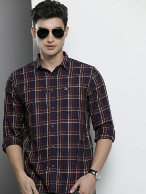 The Indian Garage Co. Men Checkered Casual Blue Shirt